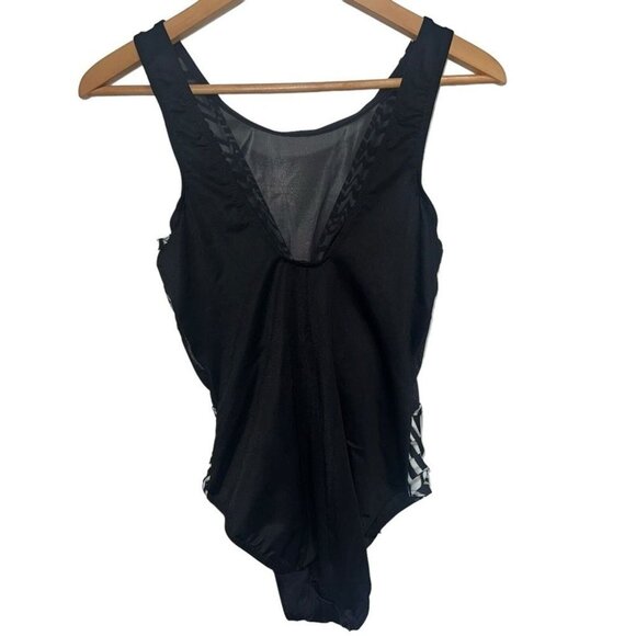 Miraclesuit Black & White One-piece Swimsuit w/ Abstract Pattern Womens Size 8 - Picture 2 of 12
